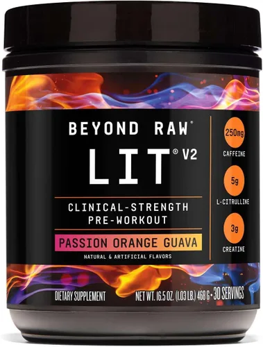 Miniatura 15 de BEYOND RAW LIT V2 - Polvo de entrenamiento de fuerza clínica, golpea más duro, bombas más grandes, cafeína, L-citrulina, creatina, frambuesa azul