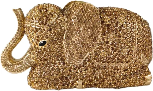 Miniatura 13 de Boutique De FGG Elefante de noche embragues bolsos de mano de metal cristal embrague Minaudiere boda carteras y bolsos nupciales
