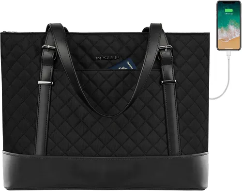 Miniatura 7 de Bolsa de mano para laptop KROSER para mujeres, bolso para maestra, bolso para computadora de 15.6 pulgadas, maletín de trabajo, bolso de hombro