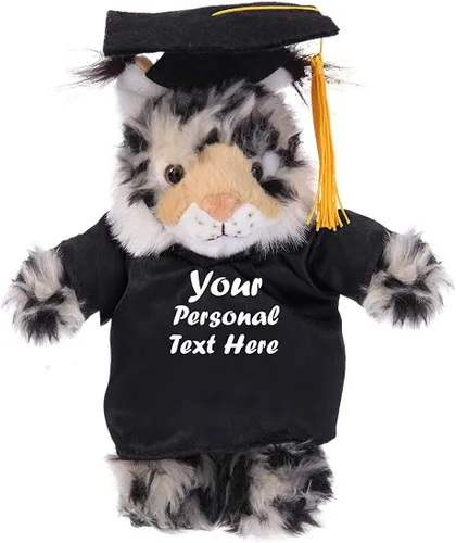 Miniatura 6 de Plushland Juguetes de peluche de 8 pulgadas, regalos de regalo para el día de graduación, texto personalizado, nombre o logotipo de tu escuela
