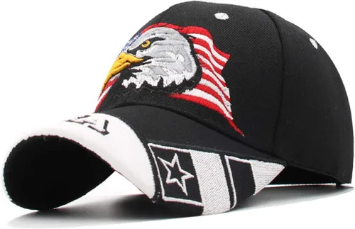 Miniatura 10 de Anna-Kaci Gorra de béisbol con velcro ajustable en relieve en 3D con bandera estadounidense de Estados Unidos