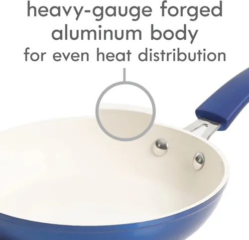 Miniatura 4 de Kenmore Arlington - Utensilios de cocina de inducción de aluminio forjado con revestimiento de cerámica antiadherente con asas de baquelita, juego