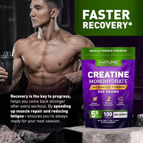 Miniatura 7 de Monohidrato de creatina en polvo, creatina micronizada para hombres y mujeres, suplemento de creatina monohidrato puro, fuerza muscular, rendimiento