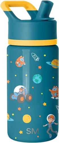 Miniatura 52 de Simple Modern Botella de agua para niños con tapa con pajilla, vaso aislado de acero inoxidable de 14 onzas para niños y a prueba de derrames