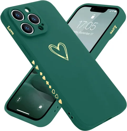 Miniatura 9 de Teageo Funda compatible con iPhone 13 Pro de 6.1 pulgadas para mujeres y niñas, bonito corazón de amor de lujo