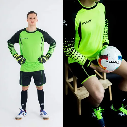 Miniatura 2 de KELME Camiseta y pantalones cortos acolchados de portero para hombre, camisas y pantalones de portero de fútbol juvenil, kit de uniforme de portero
