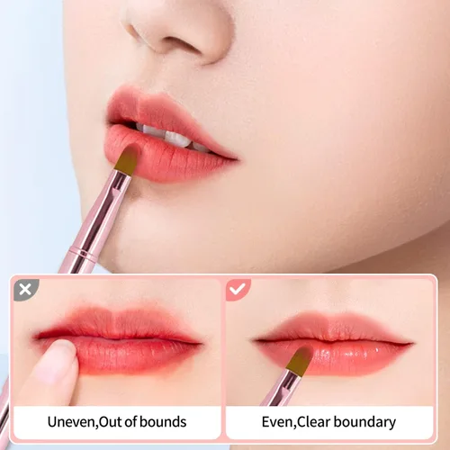 Miniatura 3 de Unaone [2 Pack] Pincel para lápiz labial, pinceles retráctiles para labios, pincel de maquillaje de doble punta para lápiz labial y brillo labial