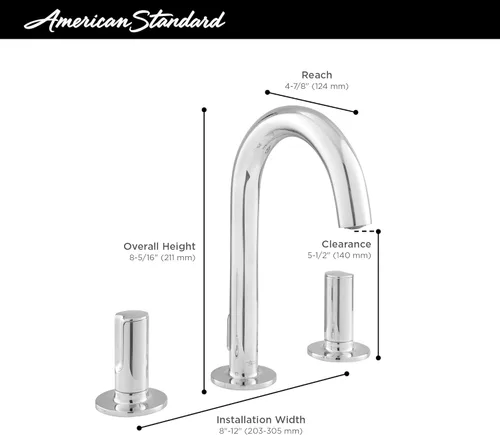 Miniatura 2 de American Standard 7105821.002 Studio S - Grifo de baño con pomos, cromo pulido