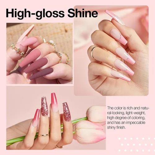 Miniatura 3 de AZUREBEAUTY Kit de Iniciación de Polvo de Inmersión para Uñas de 31 Piezas, 20 Colores Transparente Nude Rosa Marrón Brillantina Todas las Blanco