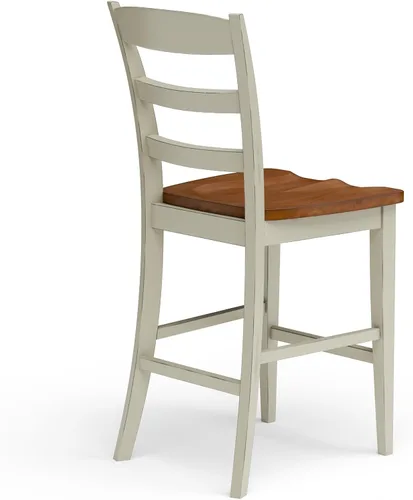 Miniatura 9 de Homestyles Monarch Taburete de bar de madera blanca antigua