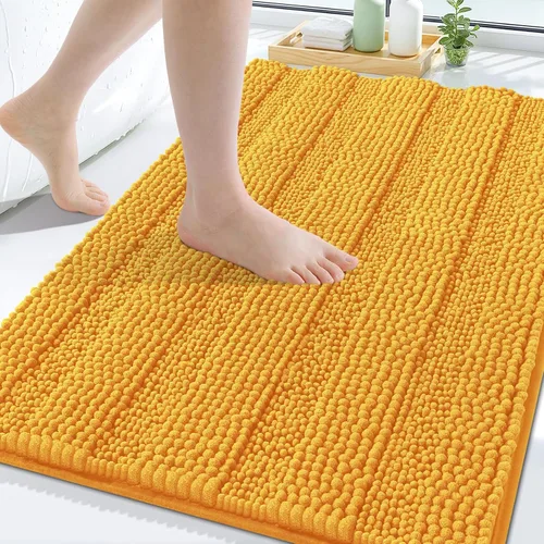Miniatura 143 de Grandaily Alfombras de baño de felpilla a rayas de 24 x 16 pulgadas, extra gruesas y suaves, absorbentes, parte trasera de goma, alfombra de ducha