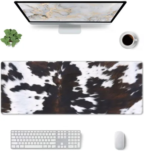 Miniatura 3 de Alfombrilla de mouse para juegos, base de goma antideslizante grande, alfombrilla para mouse y teclado, alfombrilla de escritorio con bordes Piel