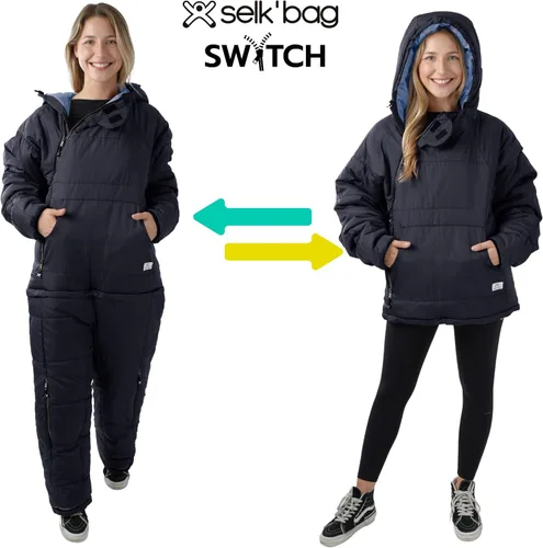 Miniatura 2 de Selk'bag SWYTCH - Saco de dormir y chaqueta original vestible Diseño convertible 2 en 1, resistente al agua, ecológico para acampada, senderismo