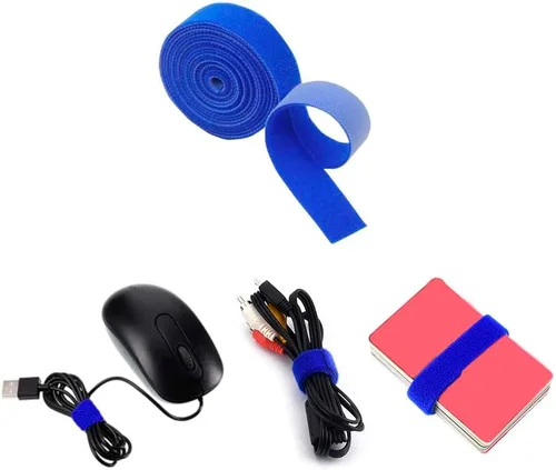 Miniatura 15 de Lakesstory Cinta adhesiva negra de 5/8 pulgadas de ancho con gancho y bucle de 1 yarda de longitud, cinta autoadhesiva de fijación resistente