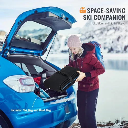 Miniatura 6 de GoHimal Ski Bag and Boot Bag Combo, Padded Skis Bag for Air Travel, Safety Reinforce Ski Carrier Bag Fits for Skis Up to 200 CM and Boots Up To