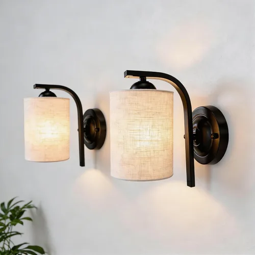 Miniatura 10 de Lámparas de Aplique de Pared para Dormitorio Baño, Iluminación Moderna de Tocador, Linternas de Montaje en Pared de Granja en Negro Mate