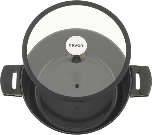 Miniatura 5 de Zavor Horno holandés Noir de 5 cuartos de galón, aluminio fundido de alta calidad con revestimiento de cerámica antiadherente a base de titanio