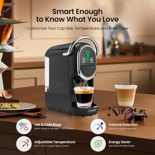 Miniatura 4 de Máquina de Espresso Mini Magician1 para Nespresso Original, Dolce Gusto, Lavazza Blue, Cápsulas ESE, Máquina de Café de 19 Bares para Café Molido