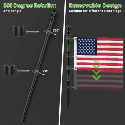 Miniatura 6 de 10L0L Kit de soporte para bandera de carrito de golf y poste de bandera universal para Yamaha EZGO Club Car, soporte resistente para carrito