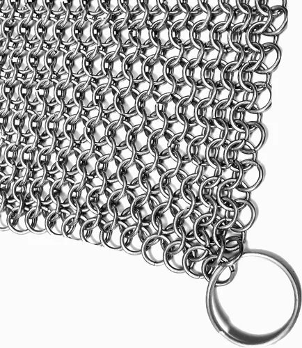 Miniatura 2 de Mythrojan Limpiador de sartén de hierro fundido 316 de acero inoxidable con anillo para colgar sartenes pre-sazonadas (5.9 x 5.9 in)