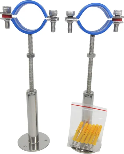 Soporte de abrazadera de tubería ajustable de acero inoxidable - Soporte de montaje en pared/techo para tubería de 1-1/2 pulgadas, soportes de