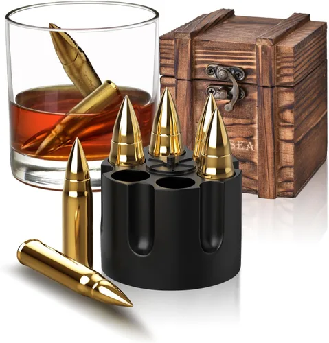 Regalos para hombres, papá, marido, piedras de whisky, cubitos de hielo reutilizables de acero inoxidable, ideas únicas de regalo de cumpleaños para