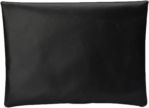 Miniatura 3 de Maletín de cuero para hombre, bolso de mano con solapa tipo sobre, Negro