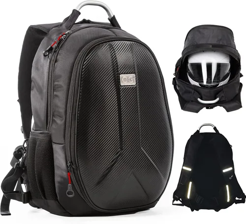 Miniatura 10 de Mochila de Motocicleta Original OG Negra Expandible, Bolsa para Casco de Moto, Correa para Casco