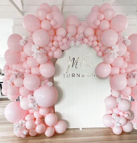 Miniatura 13 de Guirnalda de globos pastel de doble relleno, color rosa, morado, verde, arco de globos colorido, kit de látex metálico dorado para sirena, baby