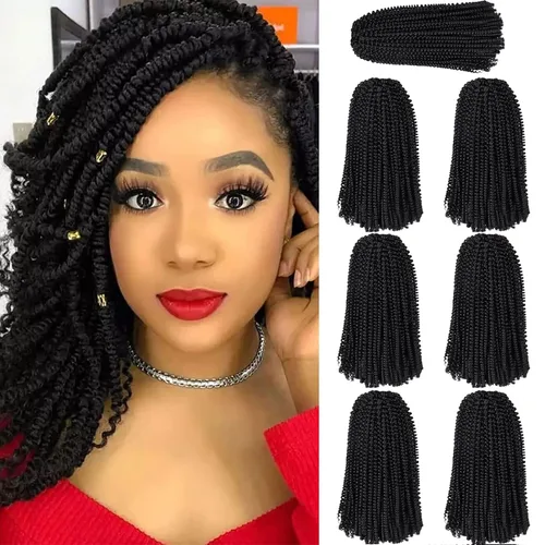 Miniatura 29 de Paquete de 2 cabello para trenzas en espiral de 8 pulgadas, cabello Spring Twist para rastas falsas, rastas de mariposa, cabello para trenzas, fibra