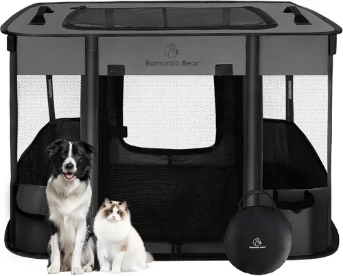 Miniatura 13 de Corralito para perros, corralito para mascotas, corralito plegable para cachorros y gatos, carpa jaula portátil para ejercicio, cubierta de sombra