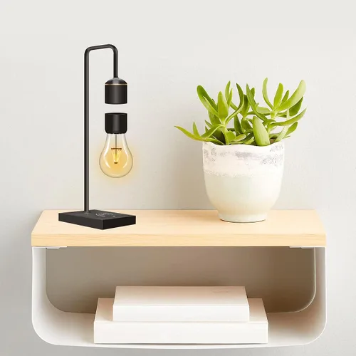 Miniatura 3 de Lámpara Levitante Moderna Única con Luz Flotante y Cargador Inalámbrico Qi Integrado, Diseño Innovador y Sencillo, Luz Nocturna Decorativa Cálida