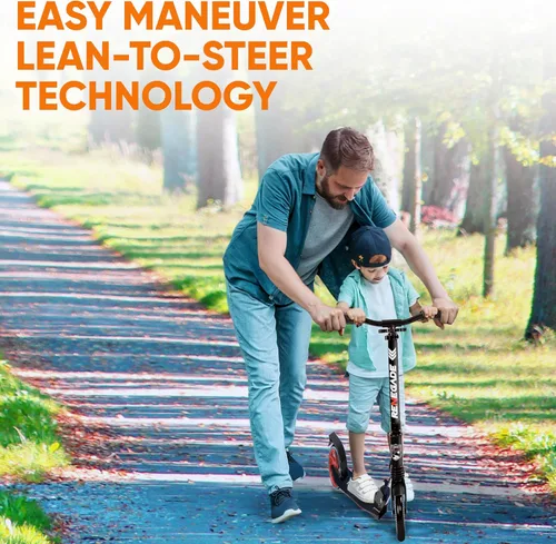 Miniatura 7 de Hurtle Renegade Kick Scooter for Kids, Teenagers & Adults - 2-Wheel Folding Scooter with Adjustable T-Bar Handlebar - Alloy Anti-Slip Deck