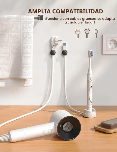 Miniatura 6 de Paquete de 6 Organizadores de Cables Giratorios, Clips de Cable de Resorte - Lamicall [Bloqueo de 1s] Soporte de Cables, Gestión de Cables