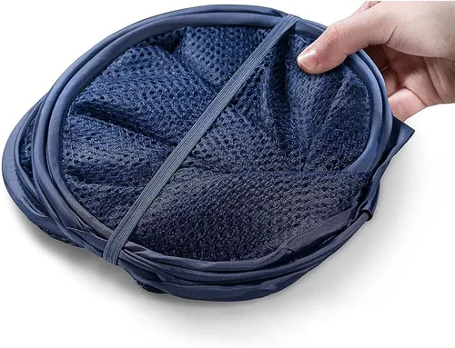 Miniatura 3 de BATTOO Cesta de lavandería emergente de malla fuerte de lujo con bolsillo lateral, plegable para cuarto de lavandería, baño, habitación de niños