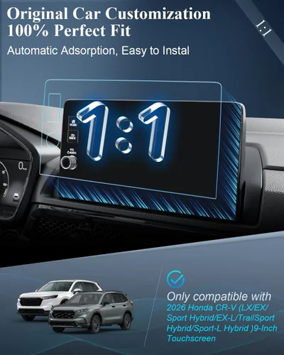 Miniatura 2 de BIBIBO 2 protectores de pantalla para Honda CRV 2026 2026 Honda CR-V (LX/EX/Sport Hybrid/EX-L/TrailSport Hybrid/Sport-L Hybrid) Pantalla táctil de 9