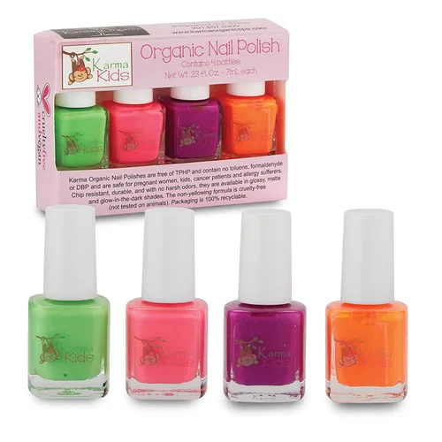 Karma - Juego de esmaltes de uñas para niños, n.º 2, esmalte de uñas natural seguro para niñas pequeñas, no tóxico, vegano y libre de crueldad,