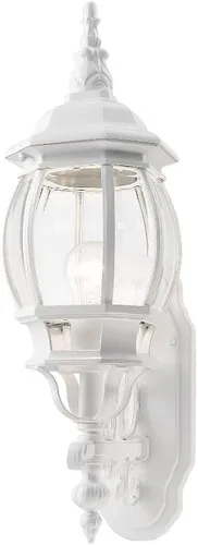 Miniatura 7 de Livex Lighting 7520-04 Farol de pared para exteriores con pantallas de vidrio biselado transparente, negro, 21 x 7 x 21 pulgadas