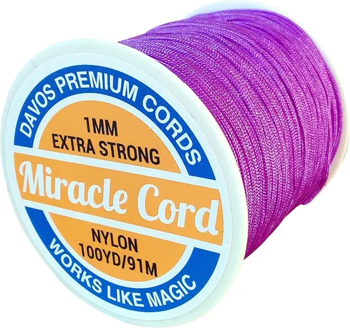Miniatura 10 de Cordón de nailon de 0.039 pulgadas (0.039 in), multiuso, extra fuerte, hilo trenzado, joyería, collar, pulsera, hacer cuerdas, manualidades, Blanco