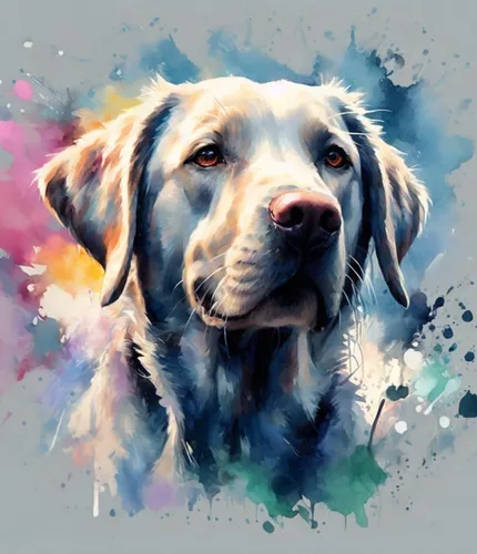 Miniatura 11 de ZMHZMY Pintura al óleo a mano de perro por números, pintura de Labrador Retriever sobre lienzo para adultos principiantes niños, 15.7 x 20.9