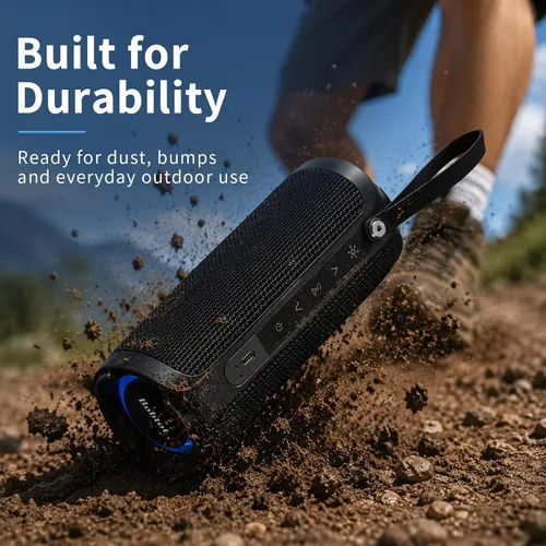 Miniatura 6 de Bobtot Altavoz Bluetooth portátil, altavoz impermeable IPX6 con graves profundos, sonido fuerte de 15 W, RGB, tiempo de reproducción de 15 horas
