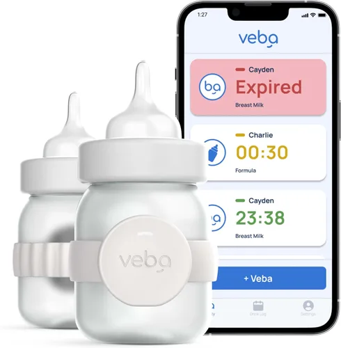 Veba Smart Baby Bottle Monitor® [COMO SE VISTO EN Shark Tank], rastreador inteligente de leche, esenciales para la alimentación del bebé,