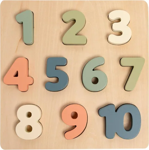 Pearhead Rompecabezas de números de madera, juguete de aprendizaje de 1 a 10 para niños pequeños, rompecabezas educativo Montessori