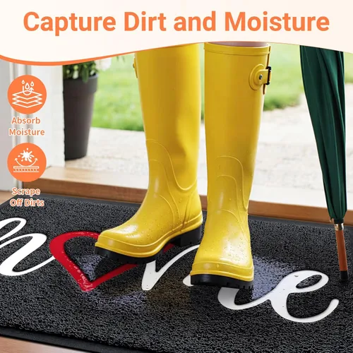 Miniatura 3 de StepLively Tapete de bienvenida para el hogar, exteriores e interiores, resistente y de bajo perfil, antideslizante, para entrada del hogar, entrada