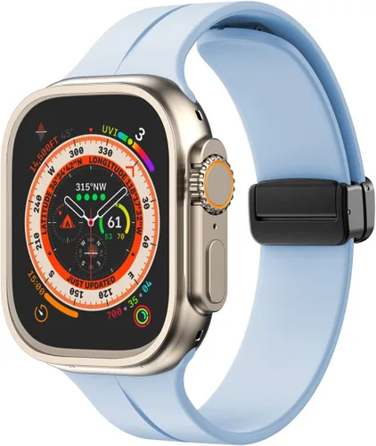 Miniatura 24 de Banda magnética compatible con Apple Watch de 38mm 40mm 41mm 42mm 44mm 45mm 46mm 49mm, mujeres y hombres, correa deportiva de silicona compatible