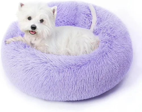 Miniatura 13 de Cama calmante para perros y gatos para gatos de interior, tamaño mediano, lavable, antideslizante, contra la ansiedad, camas tipo dona para perros