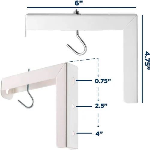 Miniatura 7 de Mount-It! Soportes en L para pantalla de proyector, soporte para colgar en la pared para proyector doméstico y pantallas de películas, ganchos