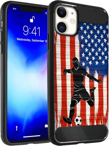 Miniatura 9 de CasesOnDeck - Funda compatible con Apple iPhone 11 / iPhone XI (2019) de 6.1 pulgadas, funda delgada de fibra de carbono TPU para acentuar arañazos