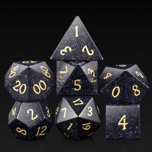Miniatura 31 de Juego de dados Aagte D&D DNDND Un juego completo de dados de piedra DND con estuche de regalo magnífico para juego de mesa Dungeons and Dragons