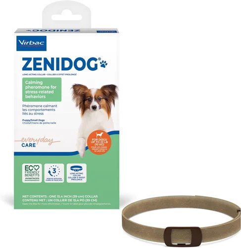 Virbac ZENIDOG Collar de acción larga para perros | Collar de feromonas calmante para aliviar el estrés – Cachorro/Perro Pequeño – Dura hasta 3 meses